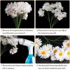 imageAmyHomie Artificial Flowers10 pcs Silk Daisy Artificial Gerber Daisy for Home Decoration Fake Wildflowers Spring Flowers for Wedding DecorationMilk WhiteWhite