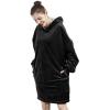 imageAmyHomie Blanket SweatshirtOversized Sherpa Hooded Blanket HoodieFleecehug Hoodie Wearable Blanket for Women Men KidsBlack