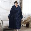 imageAmyHomie Blanket SweatshirtOversized Sherpa Hooded Blanket HoodieFleecehug Hoodie Wearable Blanket for Women Men KidsBlue