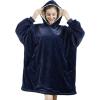 imageAmyHomie Blanket SweatshirtOversized Sherpa Hooded Blanket HoodieFleecehug Hoodie Wearable Blanket for Women Men KidsBlue