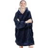 imageAmyHomie Blanket SweatshirtOversized Sherpa Hooded Blanket HoodieFleecehug Hoodie Wearable Blanket for Women Men KidsBlue