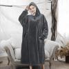 imageAmyHomie Blanket SweatshirtOversized Sherpa Hooded Blanket HoodieFleecehug Hoodie Wearable Blanket for Women Men KidsDark Grey