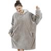 imageAmyHomie Blanket SweatshirtOversized Sherpa Hooded Blanket HoodieFleecehug Hoodie Wearable Blanket for Women Men KidsGrey