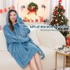 imageAmyHomie Blanket SweatshirtOversized Sherpa Hooded Blanket HoodieFleecehug Hoodie Wearable Blanket for Women Men KidsGrey Blue