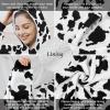imageAmyHomie Blanket SweatshirtOversized Sherpa Hooded Blanket HoodieFleecehug Hoodie Wearable Blanket for Women Men KidsMilk Cow