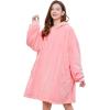 imageAmyHomie Blanket SweatshirtOversized Sherpa Hooded Blanket HoodieFleecehug Hoodie Wearable Blanket for Women Men KidsPink