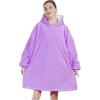 imageAmyHomie Blanket SweatshirtOversized Sherpa Hooded Blanket HoodieFleecehug Hoodie Wearable Blanket for Women Men KidsPurple