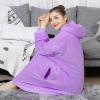 imageAmyHomie Blanket SweatshirtOversized Sherpa Hooded Blanket HoodieFleecehug Hoodie Wearable Blanket for Women Men KidsPurple