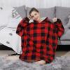 imageAmyHomie Blanket SweatshirtOversized Sherpa Hooded Blanket HoodieFleecehug Hoodie Wearable Blanket for Women Men KidsRed Plaid