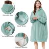 imageAmyHomie Blanket SweatshirtOversized Sherpa Hooded Blanket HoodieFleecehug Hoodie Wearable Blanket for Women Men KidsSage Green