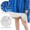 imageAmyHomie Blanket SweatshirtOversized Sherpa Hooded Blanket HoodieFleecehug Hoodie Wearable Blanket for Women Men KidsSea Blue