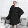 imageAmyHomie Blanket SweatshirtOversized Sherpa Hooded Blanket HoodieFleecehug Hoodie Wearable Blanket for Women Men KidsSherpa Black