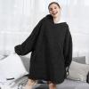 imageAmyHomie Blanket SweatshirtOversized Sherpa Hooded Blanket HoodieFleecehug Hoodie Wearable Blanket for Women Men KidsSherpa Black