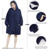 imageAmyHomie Blanket SweatshirtOversized Sherpa Hooded Blanket HoodieFleecehug Hoodie Wearable Blanket for Women Men KidsSherpa Blue