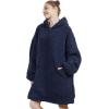 imageAmyHomie Blanket SweatshirtOversized Sherpa Hooded Blanket HoodieFleecehug Hoodie Wearable Blanket for Women Men KidsSherpa Blue