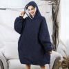 imageAmyHomie Blanket SweatshirtOversized Sherpa Hooded Blanket HoodieFleecehug Hoodie Wearable Blanket for Women Men KidsSherpa Blue