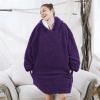 imageAmyHomie Blanket SweatshirtOversized Sherpa Hooded Blanket HoodieFleecehug Hoodie Wearable Blanket for Women Men KidsSherpa Dark Purple