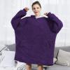 imageAmyHomie Blanket SweatshirtOversized Sherpa Hooded Blanket HoodieFleecehug Hoodie Wearable Blanket for Women Men KidsSherpa Dark Purple