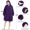 imageAmyHomie Blanket SweatshirtOversized Sherpa Hooded Blanket HoodieFleecehug Hoodie Wearable Blanket for Women Men KidsSherpa Dark Purple