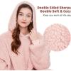 imageAmyHomie Blanket SweatshirtOversized Sherpa Hooded Blanket HoodieFleecehug Hoodie Wearable Blanket for Women Men KidsSherpa Light Pink