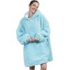 imageAmyHomie Blanket SweatshirtOversized Sherpa Hooded Blanket HoodieFleecehug Hoodie Wearable Blanket for Women Men KidsSherpa Teal