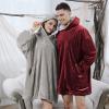 imageAmyHomie Blanket SweatshirtOversized Sherpa Hooded Blanket HoodieFleecehug Hoodie Wearable Blanket for Women Men KidsWine Red
