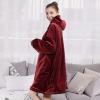 imageAmyHomie Blanket SweatshirtOversized Sherpa Hooded Blanket HoodieFleecehug Hoodie Wearable Blanket for Women Men KidsWine Red