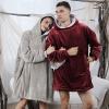 imageAmyHomie Blanket SweatshirtOversized Sherpa Hooded Blanket HoodieFleecehug Hoodie Wearable Blanket for Women Men KidsWine Red