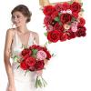 imageAmyHomie Blush Champagne Artificial Flowers Combo Silk Mix Peony Rose Fake Flowers wStem for DIY Wedding Bouquets Centerpieces Arrangements Table Fall Decor Party Bridal Baby Shower Home DecorationsDark Red