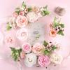 imageAmyHomie Blush Champagne Artificial Flowers Combo Silk Mix Peony Rose Fake Flowers wStem for DIY Wedding Bouquets Centerpieces Arrangements Table Fall Decor Party Bridal Baby Shower Home DecorationsBlush Pink
