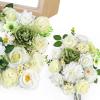 imageAmyHomie Blush Champagne Artificial Flowers Combo Silk Mix Peony Rose Fake Flowers wStem for DIY Wedding Bouquets Centerpieces Arrangements Table Fall Decor Party Bridal Baby Shower Home DecorationsGreen White