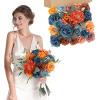imageAmyHomie Blush Champagne Artificial Flowers Combo Silk Mix Peony Rose Fake Flowers wStem for DIY Wedding Bouquets Centerpieces Arrangements Table Fall Decor Party Bridal Baby Shower Home DecorationsTeal Orange
