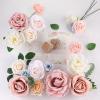 imageAmyHomie Blush Champagne Artificial Flowers Combo Silk Mix Peony Rose Fake Flowers wStem for DIY Wedding Bouquets Centerpieces Arrangements Table Fall Decor Party Bridal Baby Shower Home DecorationsMorandi Pink