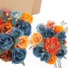 imageAmyHomie Blush Champagne Artificial Flowers Combo Silk Mix Peony Rose Fake Flowers wStem for DIY Wedding Bouquets Centerpieces Arrangements Table Fall Decor Party Bridal Baby Shower Home DecorationsTeal Orange