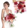 imageAmyHomie Blush Champagne Artificial Flowers Combo Silk Mix Peony Rose Fake Flowers wStem for DIY Wedding Bouquets Centerpieces Arrangements Table Fall Decor Party Bridal Baby Shower Home DecorationsBurgundy Pink