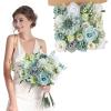 imageAmyHomie Blush Champagne Artificial Flowers Combo Silk Mix Peony Rose Fake Flowers wStem for DIY Wedding Bouquets Centerpieces Arrangements Table Fall Decor Party Bridal Baby Shower Home DecorationsTeal Blue