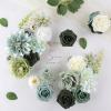 imageAmyHomie Blush Champagne Artificial Flowers Combo Silk Mix Peony Rose Fake Flowers wStem for DIY Wedding Bouquets Centerpieces Arrangements Table Fall Decor Party Bridal Baby Shower Home DecorationsForest Green