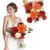 imageAmyHomie Blush Champagne Artificial Flowers Combo Silk Mix Peony Rose Fake Flowers wStem for DIY Wedding Bouquets Centerpieces Arrangements Table Fall Decor Party Bridal Baby Shower Home DecorationsBurnt Orange