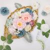 imageAmyHomie Blush Champagne Artificial Flowers Combo Silk Mix Peony Rose Fake Flowers wStem for DIY Wedding Bouquets Centerpieces Arrangements Table Fall Decor Party Bridal Baby Shower Home DecorationsBlue Pink