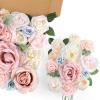 imageAmyHomie Blush Champagne Artificial Flowers Combo Silk Mix Peony Rose Fake Flowers wStem for DIY Wedding Bouquets Centerpieces Arrangements Table Fall Decor Party Bridal Baby Shower Home DecorationsMorandi Pink