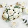 imageAmyHomie Blush Champagne Artificial Flowers Combo Silk Mix Peony Rose Fake Flowers wStem for DIY Wedding Bouquets Centerpieces Arrangements Table Fall Decor Party Bridal Baby Shower Home DecorationsIvory