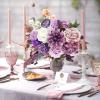 imageAmyHomie Blush Champagne Artificial Flowers Combo Silk Mix Peony Rose Fake Flowers wStem for DIY Wedding Bouquets Centerpieces Arrangements Table Fall Decor Party Bridal Baby Shower Home DecorationsPurple