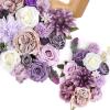 imageAmyHomie Blush Champagne Artificial Flowers Combo Silk Mix Peony Rose Fake Flowers wStem for DIY Wedding Bouquets Centerpieces Arrangements Table Fall Decor Party Bridal Baby Shower Home DecorationsPurple