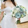 imageAmyHomie Blush Champagne Artificial Flowers Combo Silk Mix Peony Rose Fake Flowers wStem for DIY Wedding Bouquets Centerpieces Arrangements Table Fall Decor Party Bridal Baby Shower Home DecorationsTeal Blue