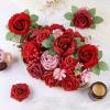 imageAmyHomie Blush Champagne Artificial Flowers Combo Silk Mix Peony Rose Fake Flowers wStem for DIY Wedding Bouquets Centerpieces Arrangements Table Fall Decor Party Bridal Baby Shower Home DecorationsDark Red