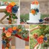 imageAmyHomie Blush Champagne Artificial Flowers Combo Silk Mix Peony Rose Fake Flowers wStem for DIY Wedding Bouquets Centerpieces Arrangements Table Fall Decor Party Bridal Baby Shower Home DecorationsTeal Orange