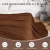 imageAmyHomie Cooling Blanket Queen Size 100 Rayon Derived from Bamboo Cool Summer Blanket for Hot Sleepers Soft Comfy Lightweight Checkered Blankets for All SeasonsTangerine Pink 90x90Mocha