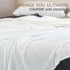 imageAmyHomie Cooling Blanket100 Rayon Derived from Bamboo Cool Summer Blanket for Hot Sleepers Soft Comfy Lightweight Blankets for All Seasons Blue 5979inPure White