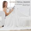 imageAmyHomie Cooling Blanket100 Rayon Derived from Bamboo Cool Summer Blanket for Hot Sleepers Soft Comfy Lightweight Blankets for All Seasons Blue 5979inPure White