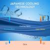 imageAmyHomie Cooling Blanket90quotx108quotKing SizeSummer Blankets with Double Sided Cold Effect ArcChill QMaxampgt05 Cool Fiber Breathable Lightweight Blankets for Hot Sleepers Night SweatsBlue Stripe
